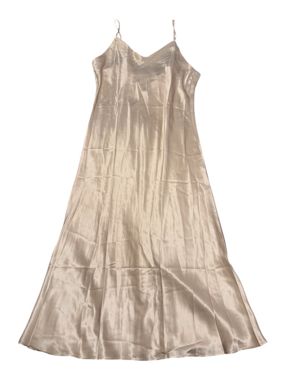 Vintage 80s Winter Silks Night Gown Blush Slip Sz L
